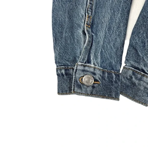 Levi's Jacket Women S Medium Wash Denim Trucker Western Y2K Boho Boyfriend - Picture 6 of 10